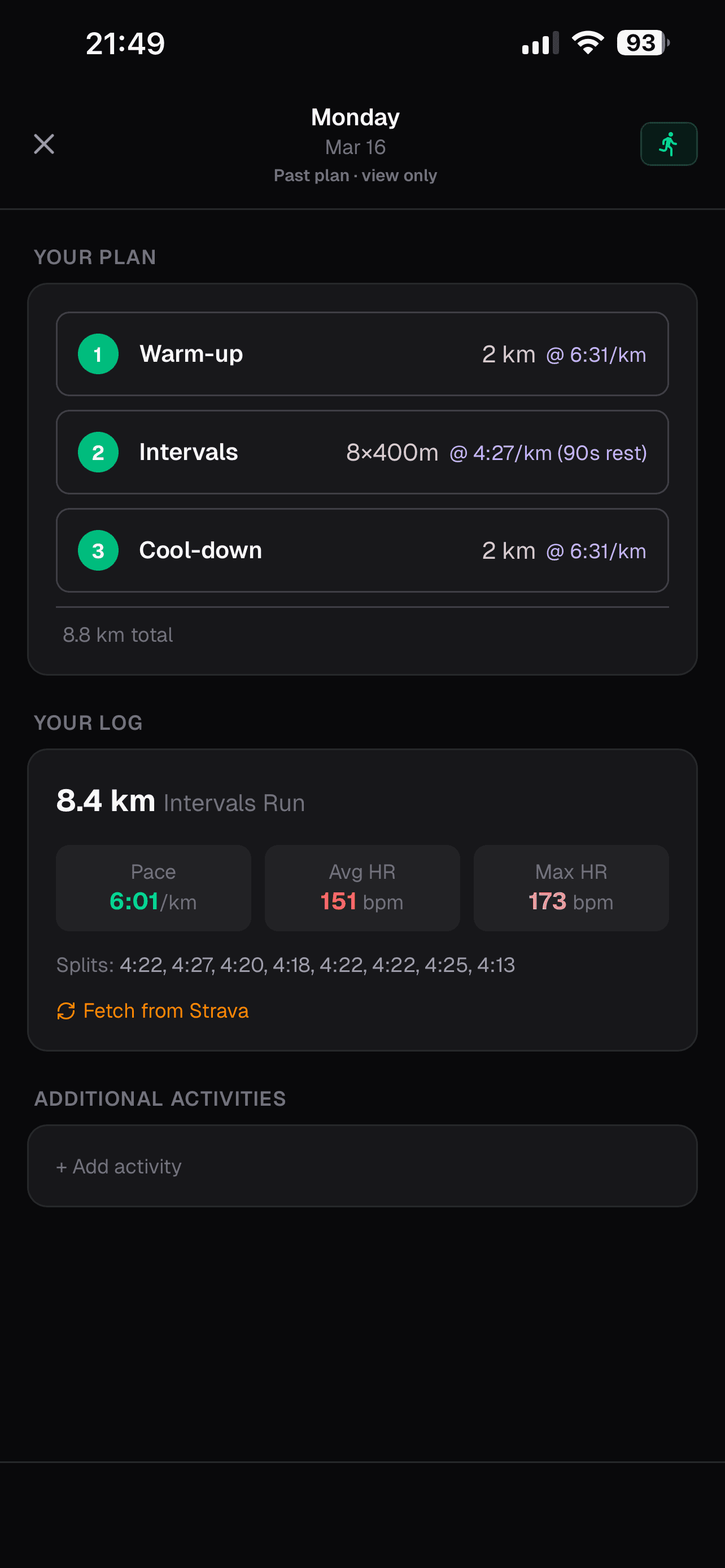 Synced with Strava